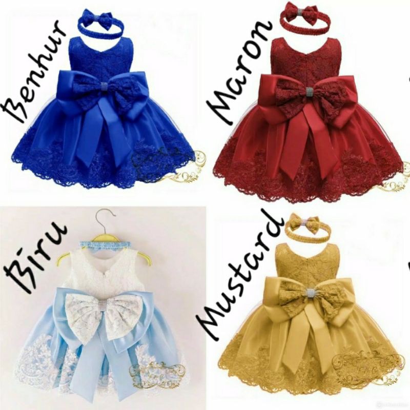 Dress Corry Kid FREE BANDO/ size S-M-L (11 warna)