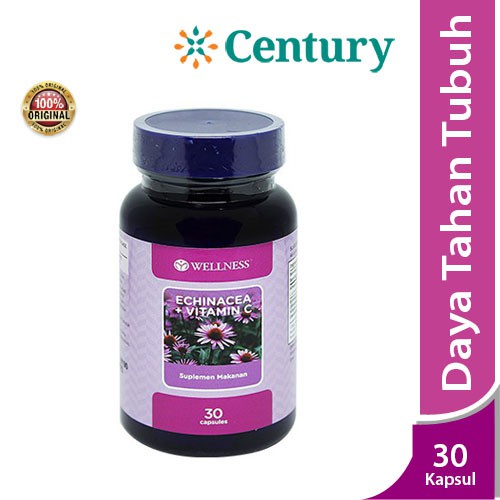 Wellness Echinacea + Vitamin C 30 Kapsul/Daya Tahan Tubuh/Imunitas/antioksidan/Mengatasi radang/Flu