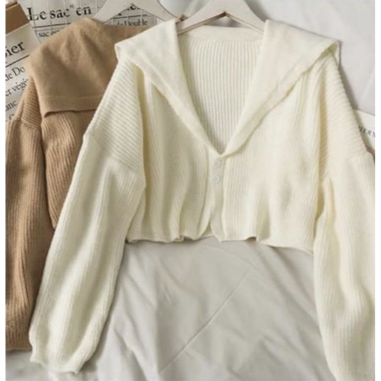 LEYA CARDIGAN RAJUT CROP WANITA KOREAN STYLE | CARDIGAN OVERSIZE KOREA | MY.FSHNM | CARDIGAN CROP PR
