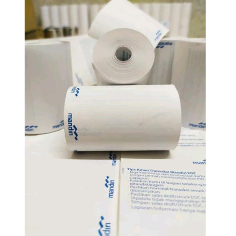 

(PROMO IA734) Kertas Struk Thermal Paper Rol 58x40 57x40 logo bank mandiri coreles Termal EDC Thermal Printer Mini ❋