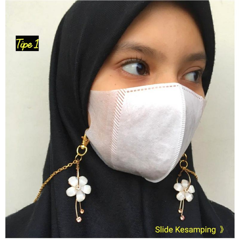 Strap Kalung Masker Anting Artis Ayu ting ting pengait masker