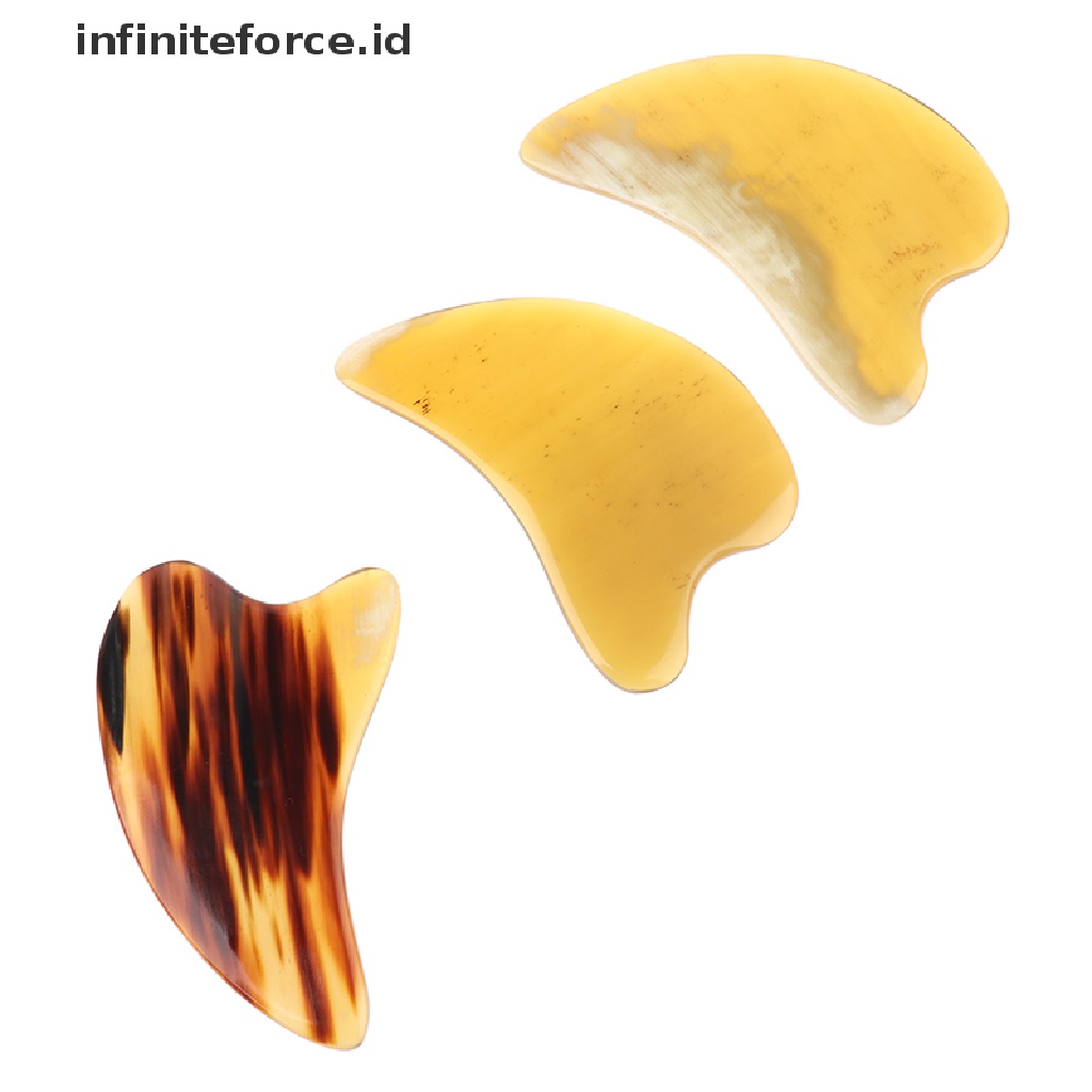 (infiniteforce.id) Alat Pijat Gua Sha Bahan Tanduk Kerbau Alami Untuk Wajah / Leher / Tubuh