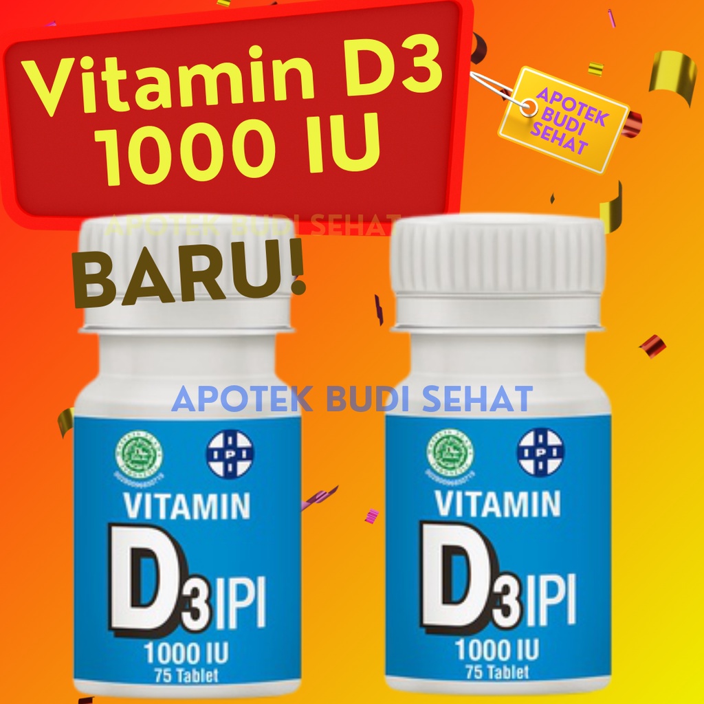 Jual Vitamin D 1000 IU Vitamin IPI D3 1000 IU isi 75 Tablet Vitamin D3