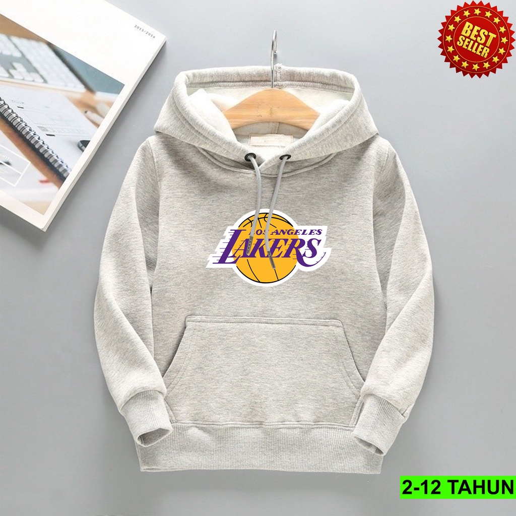 Hoodie LAKERS Anak Laki Laki Perempuan / Jaket BEST SELLER  Anak Usia 2 3 4 5 6 7 8 9 10 11 12 Tahun / Sweater LAKERS TERBARU Anak Cewek Cowok  Switer Distro Bisa COD