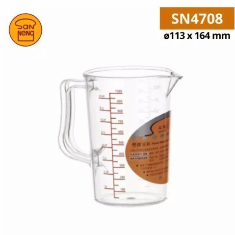 Sanneng SN4708 - Plastic Measuring Cup / Gelas Ukur 1L / 1000cc