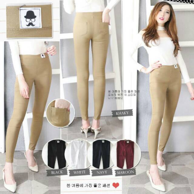 Celana jegging super strecth import  Mustache " HUA LI XIANG"