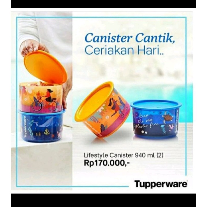 Toples snack Tupperware / Lifestyle canister isi 2 Tupperware / toples jajan tupperware / toples leb