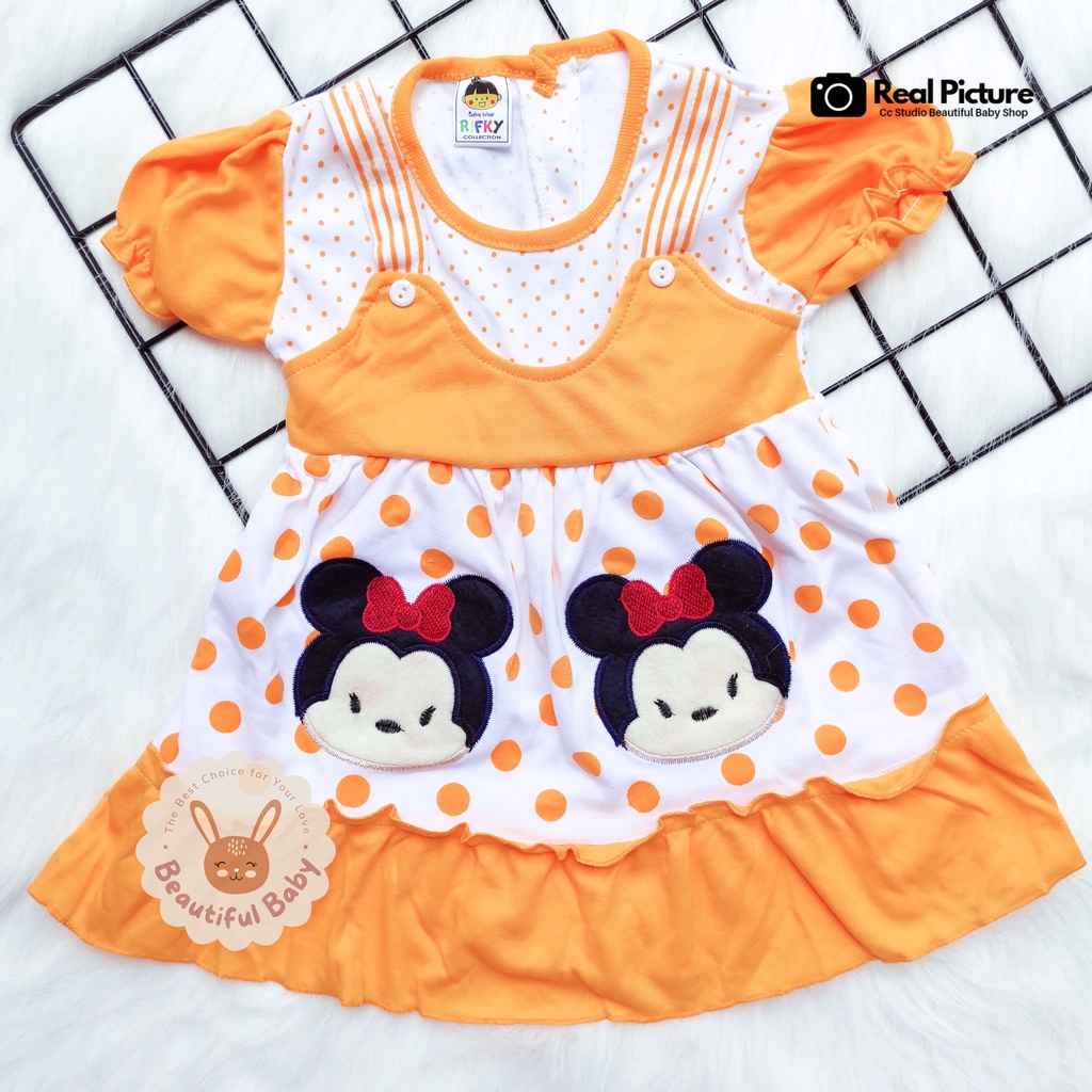 Dress Bayi Perempuan Motif Tsum-tsum / Rok Baju Bayi Perempuan  Merk Syifana / Baju Bayi Perempuan/ Baby.ou