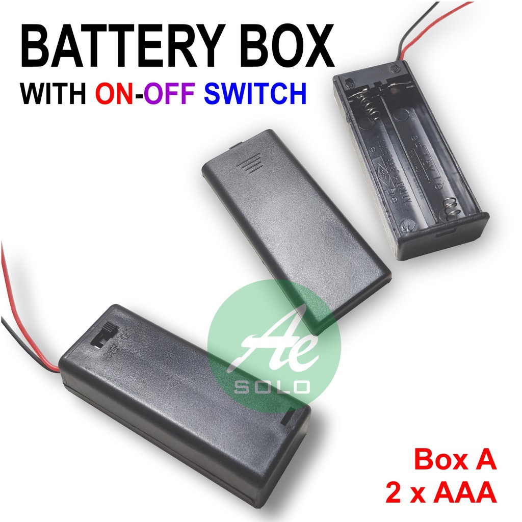 Battery Box Holder Battere Tempat Batere AA AAA 9V 18650 Switch On-Off