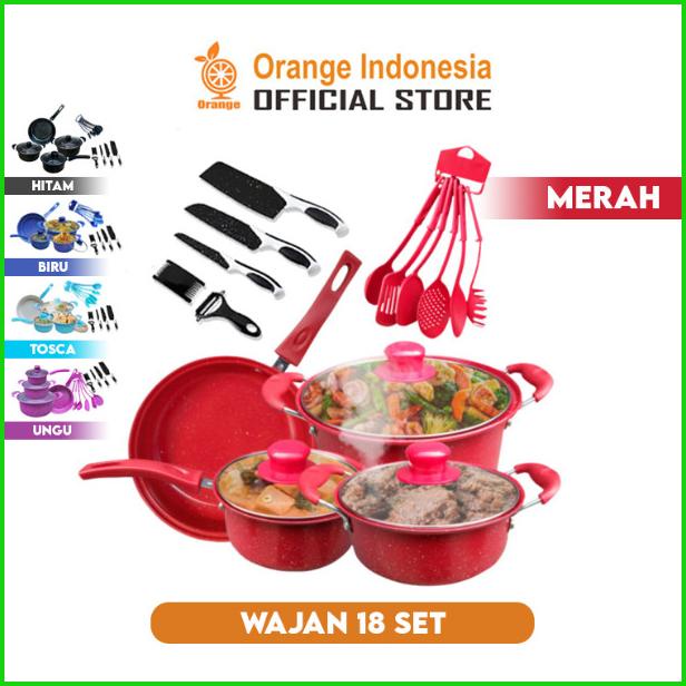 [COD] Promo Termurah Panci Set 18pcs Free Spatula dan Pisau/Panci masih banyak