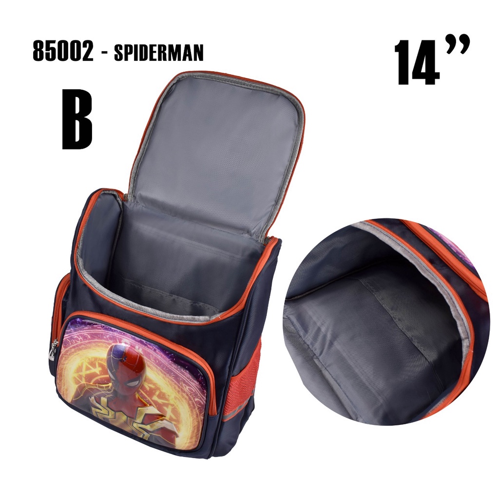 (RF) Tas Cartoon Spiderman 85002 14 Inch Tas Cartoon Ransel Tas Sekolah Anak SD Timbul