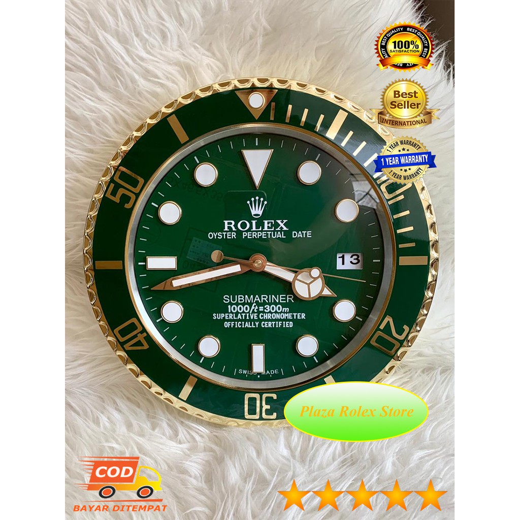 Promo Jam Dinding Rolex Submariner Hulk Green - Wall Clock Branded