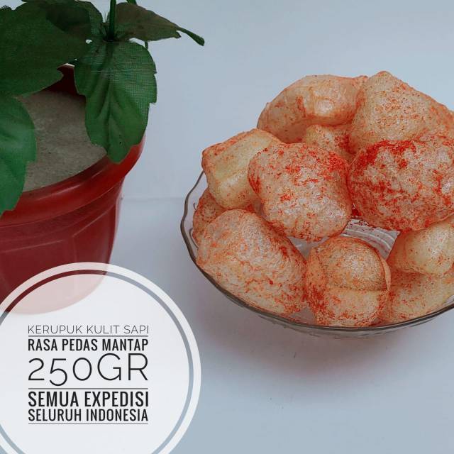 

Kerupuk Kulit Sapi Asli Matang Rasa Pedas Mantap 250 gr - Krupuk Rambak - Dorokdok - Krecek - Cungur