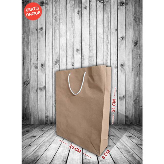 

Paper Bag / Tas Belanja coklat polos fholio