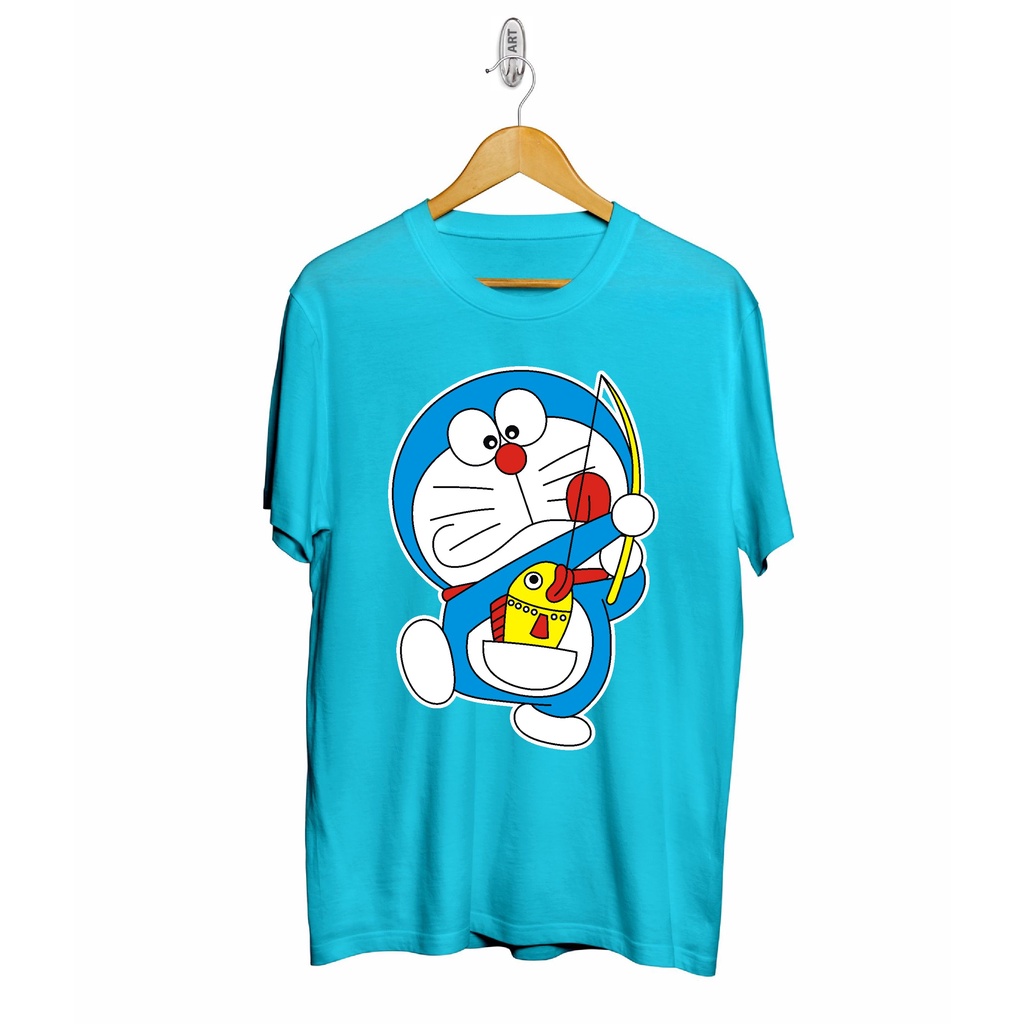 bayar di tempat / kaos t-shirt motif doraemon mancing / kaos t-shirt terlaris dan termurah 2022