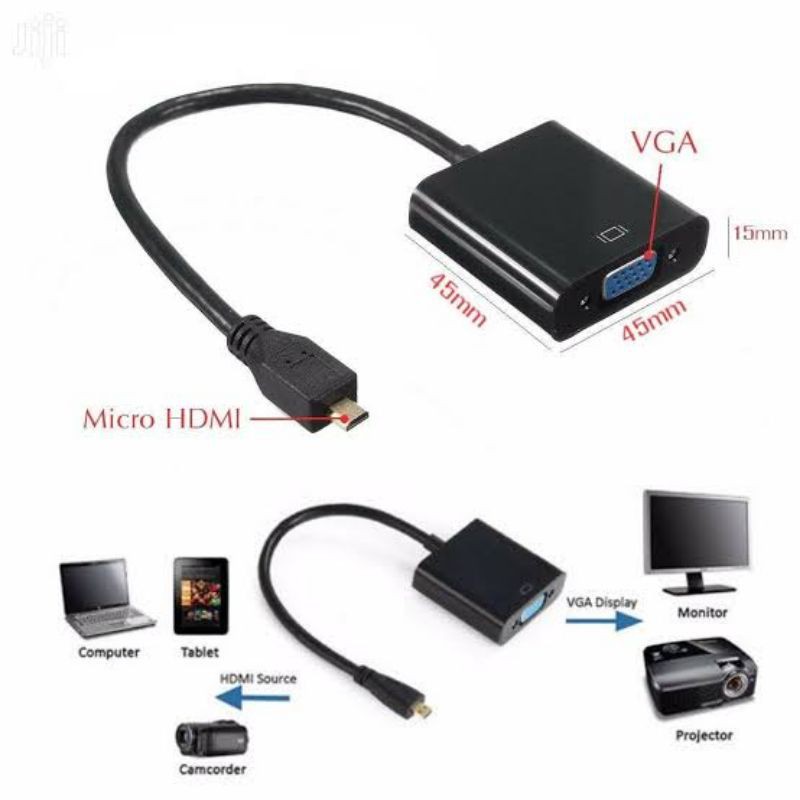 KONVERTER / CONVERTER MICRO HDMI  MALE TO VGA FEMALE