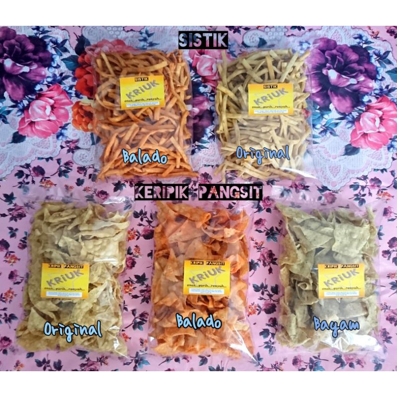 

kripik pangsit & sistik "KRiUK" asli home made 250 g