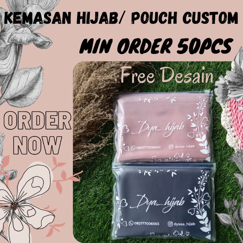 

POUCH HIJAB 20x15/ZIPLOCK CUSTOM LOGO/ZIPPER BAG/KEMASAN HIJAB/POUCH CUSTOM
