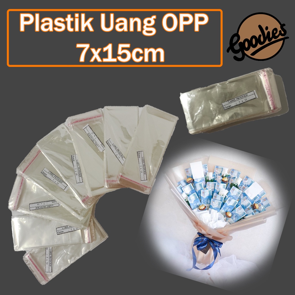 

Plastik Uang Opp 7x15cm Plastik Buket Uang (isi 100)