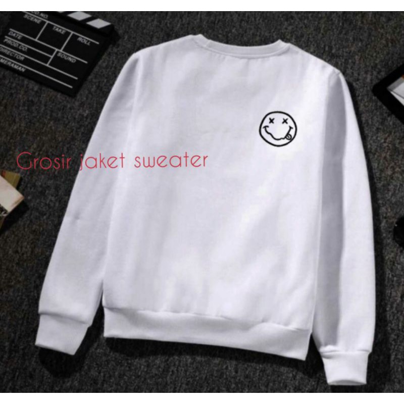 SWEATER BASIC PRIA WANITA (SMILE)