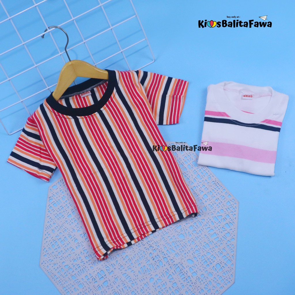 Kaos Geulis  uk 1-2 th / Kaos Anak GIRL Baju Anak perempuan Kaos Salur Cewe Kaos Lengan Anak