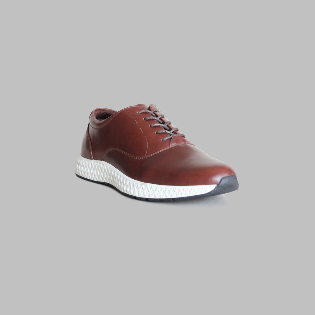 ARTAP - Sepatu Sneakers Kulit Asli - Wolio PU Brown White Sole