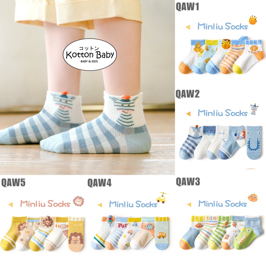 [5 PSG] 1-5 thn | KAOS KAKI BAYI ANAK IMPOR SOCKS LUCU KARAKTER KARTUN UNISEX Catalog QN QAW