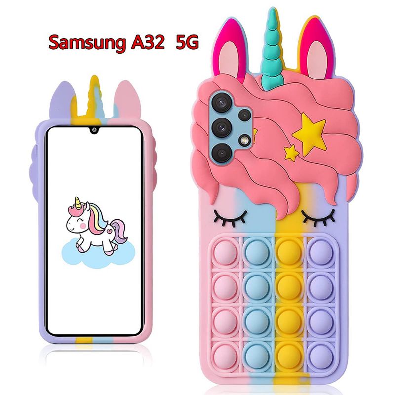 Casing POP IT Samsung A32 5g SoftCase POP IT 3D Unicorn Kuda Poni