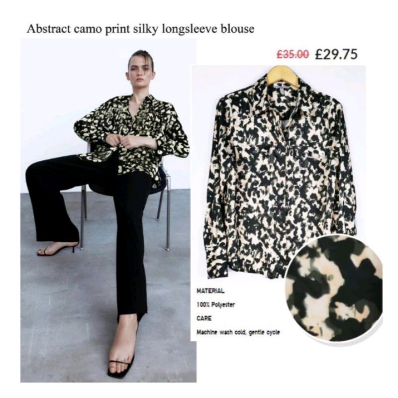 Atasan Wanita H&M Abstrak // kemeja wanita // kemeja formal