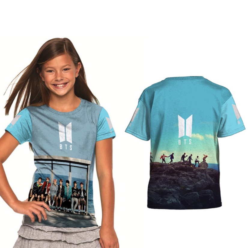 BTS KPOP Baju Anak Perempuan Fullprint GRATIS pakai nama