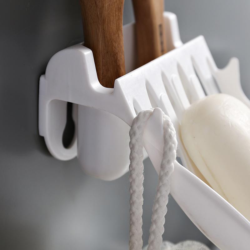 (BOW) Rak Sabun Odol Gantungan Spons 2 in 1 Tempat Penyimpanan Di Toilet