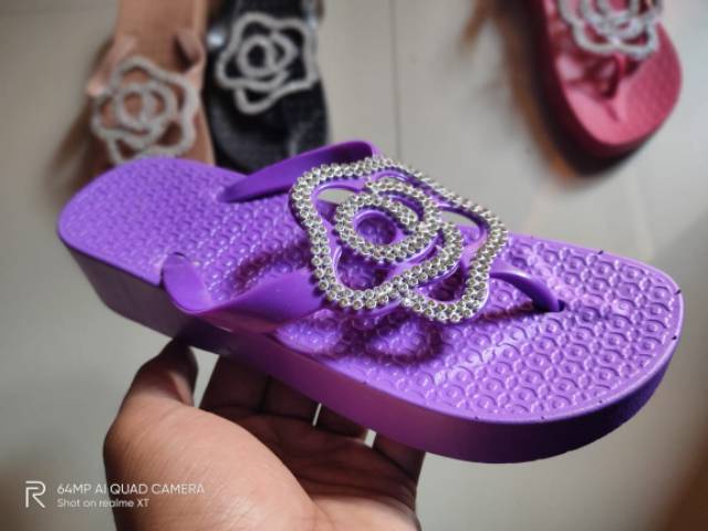 Sandal karet glass bintang - sandal jepit karet cewek