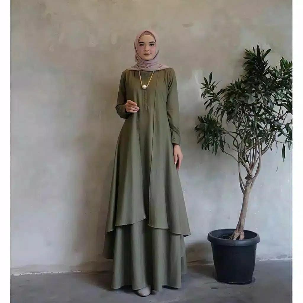 Baju Gamis e;gan Remaja Terbaru 2022 Baju Gamis Syari Wanita Terbaru Lebaran 2022 Laluna Dress Murah