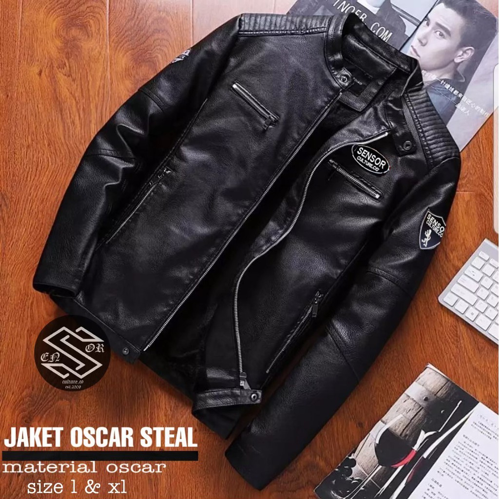 Jaket LEATHER Fashion PRIA Casual Semi Kulit Terbaru Stayle Biker Motor BARU