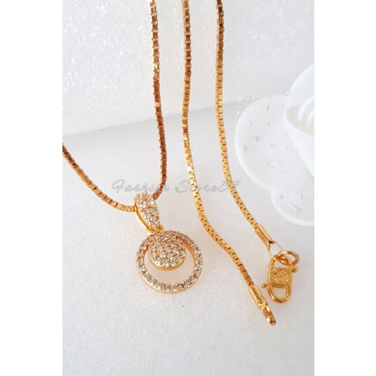 kalung  fashion import full permata kalung fashion dewasa lapis emas fashion