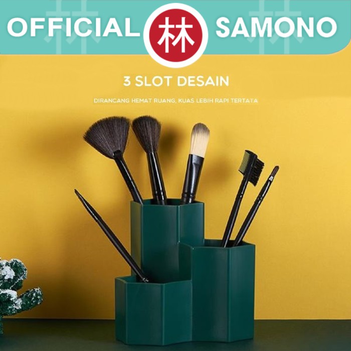 Samono SSB003 Make up Brush Holder 3 Slot Organizer Multifungsi