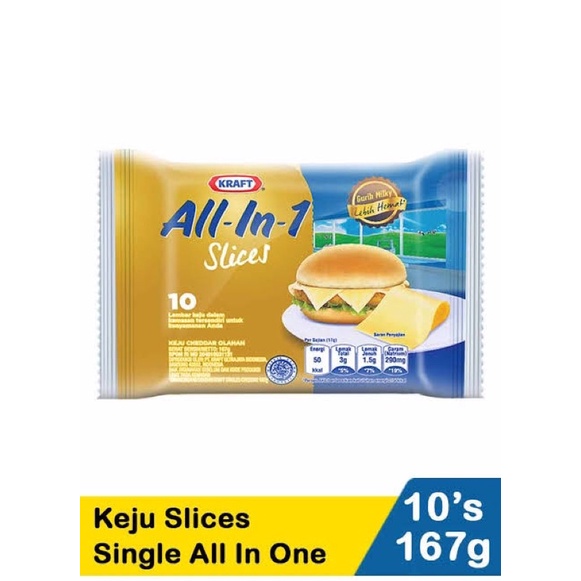 keju slice all in one / kraft singles isi 10 / keju slice burger