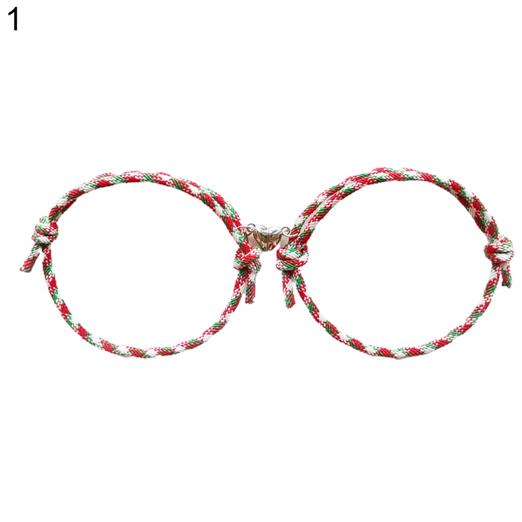 Hu Hu Hu Hu Hu Alat Bantu Pasang Kacamata♡ 1 Pasang Gelang Rantai Magnetik Adjustable Desain Santa Claus Untuk Hadiah Ulang Tahun