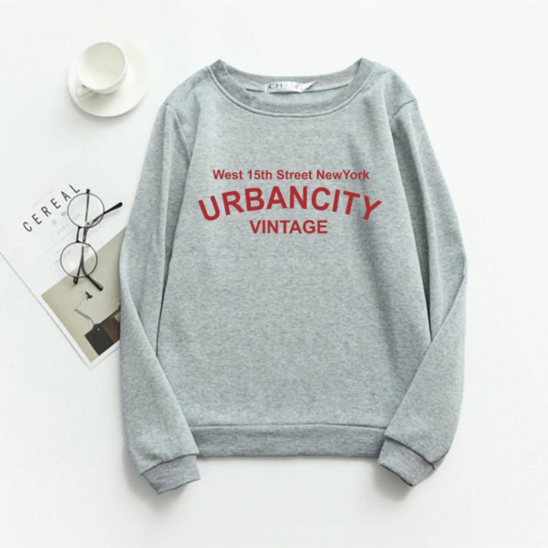 SWEATER UNISEX URBANCITY VINTAGE /// CREWNECK FLEECE TEBAL KEKINIAN TERBARU''
