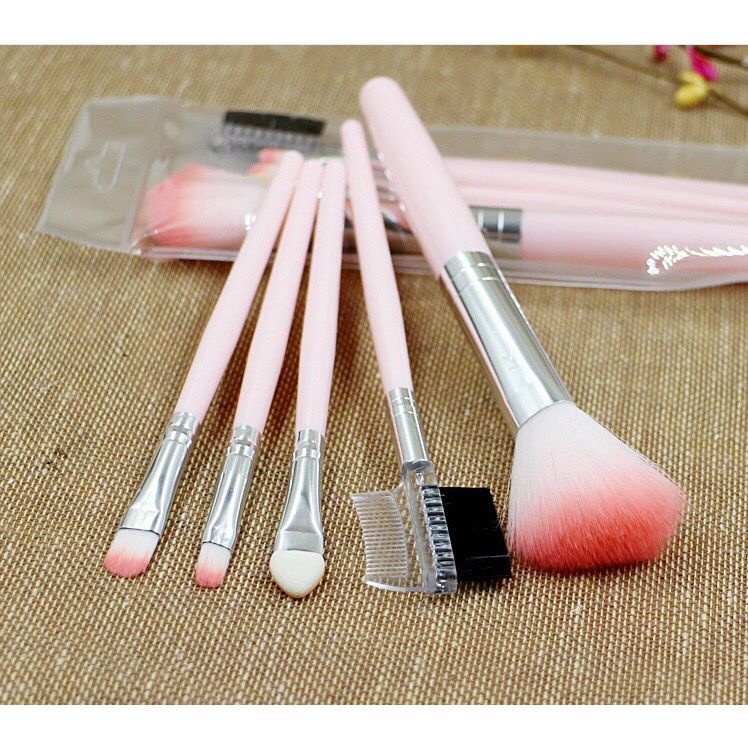 ENZ ® Make Up Brush Set 5 in 1 Packingan Tas / Make Up Tools / Brush Set / Kuas 5 in 1 / Kuas Make Up 1103