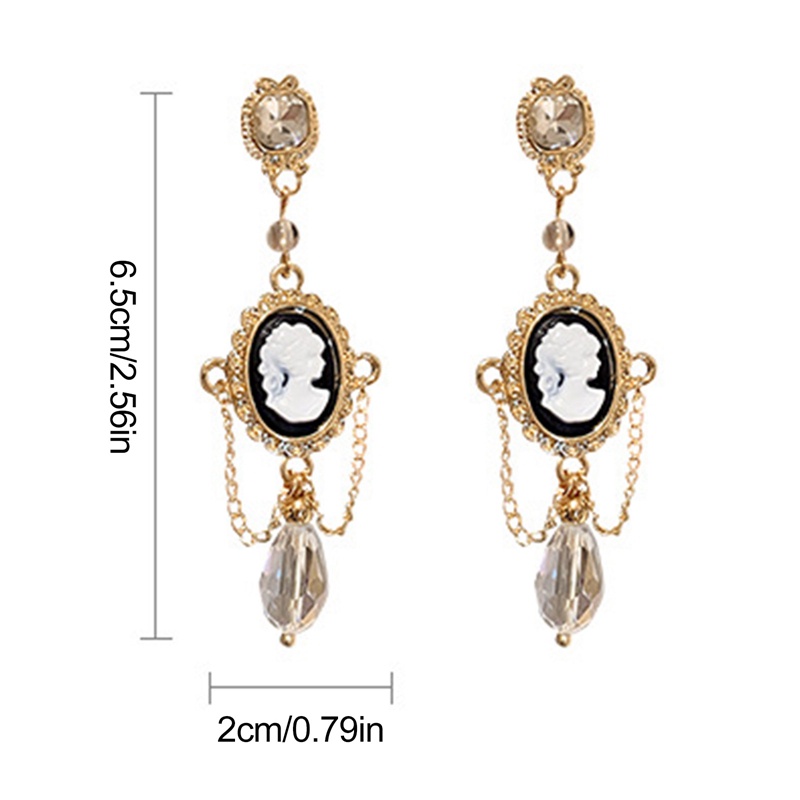 Fancyqube Fancycube Anting Tusuk Sterling Silver 925 Desain Potret Kristal Gaya Korea