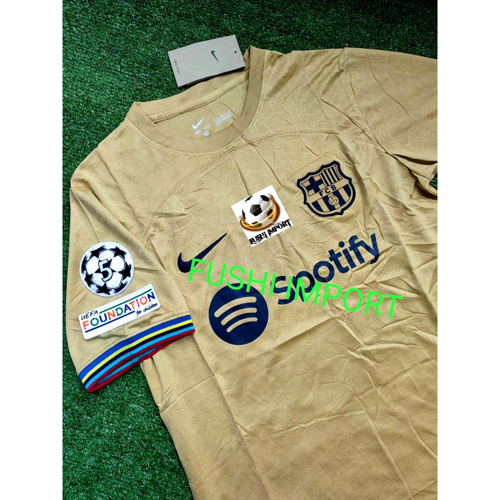 Jersey Baju Bola Barca Away Full Patch 2022 2023 Grade Ori