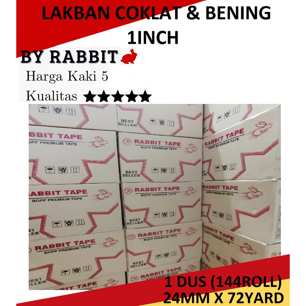 

Lakban 1inch 24mm x 72Yard Full / Kualitas Lakban Daimaru 1 inch 24 mm x 72 Yard (harga dus)