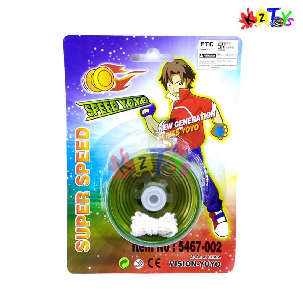 MAINAN YOYO PAPAN 3 BEARING SUPER SPEED VISION KEKINIAN