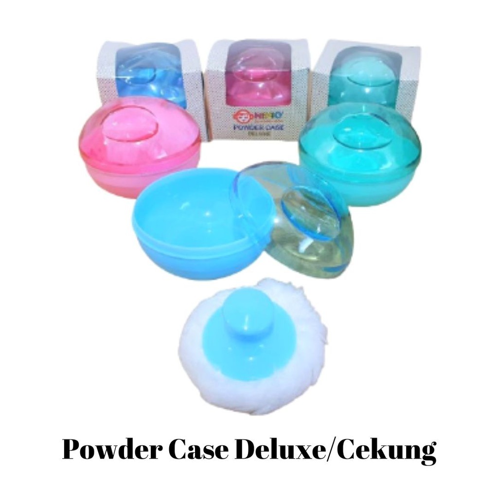 Tempat Wadah Bedak Bayi Murah Single- Powder Case Baby Bonus Puff Tebal