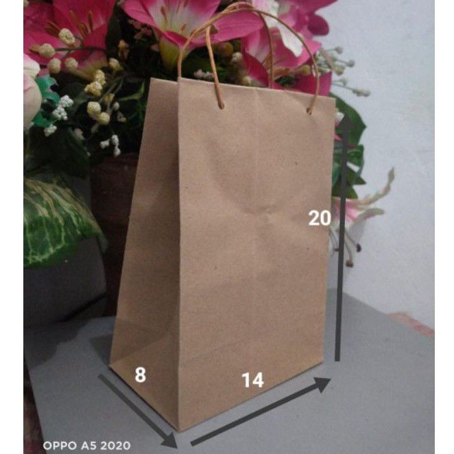 paperbag polos Kraft 14x20 paperbag souvenir