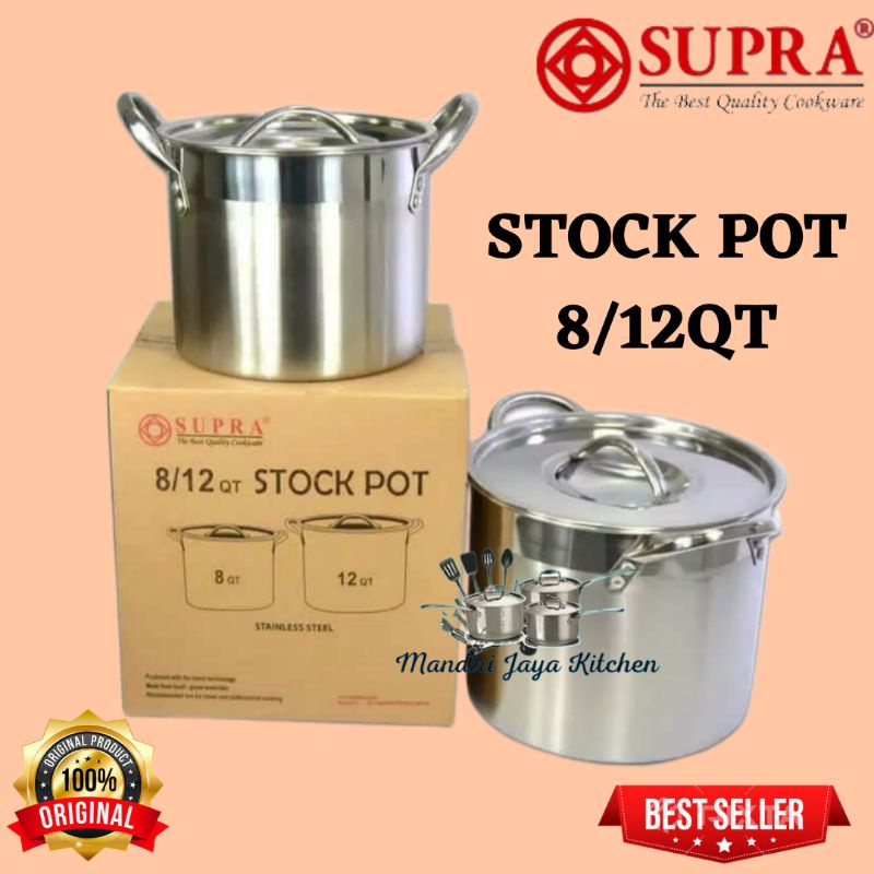 Panci Stockpot 8/12QT Supra Stainless Steel