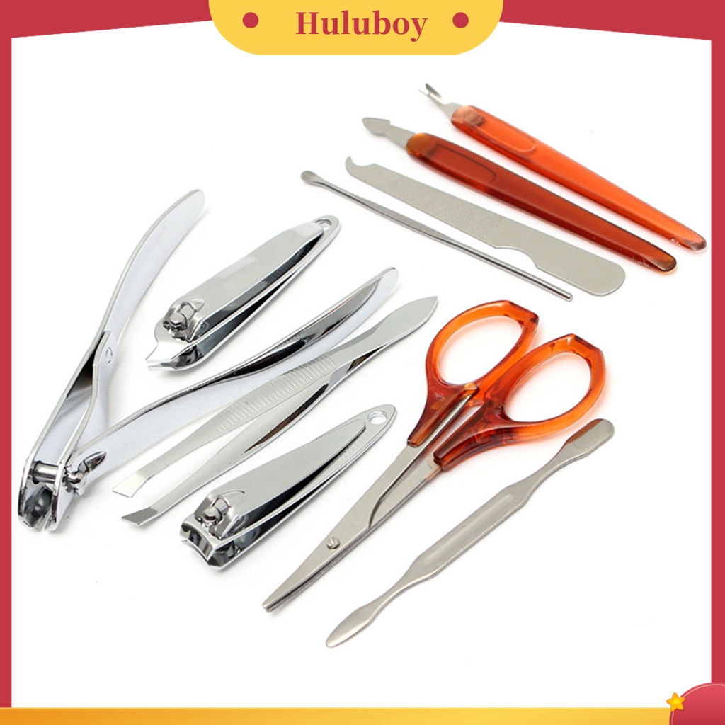 Huluboy Huluboy♡ 10pcs Gunting Kuku Bahan Stainless Steel Untuk Manicure Pedicure