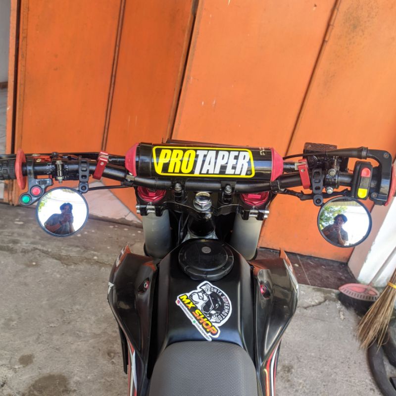 Spion jalu fatbar supermoto klx crf wr bulat lebar-Kanan kiri