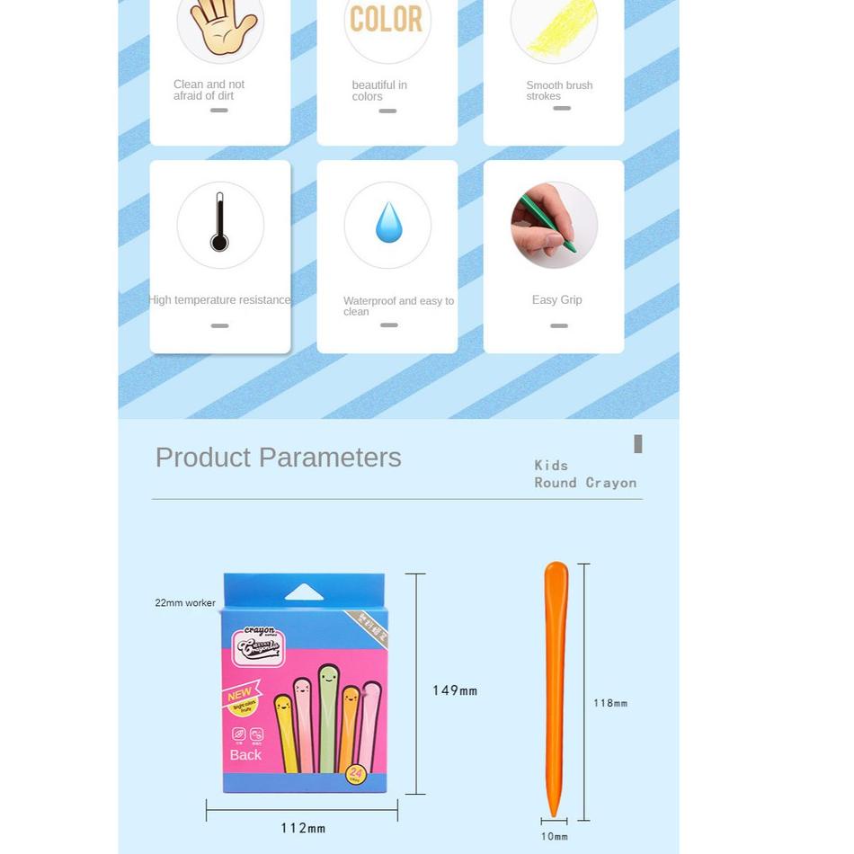 

ハ NA -TRIANGULAR CRAYON NON TOXIC ISI 24PCS - CRAYON WATERPROOF Flash Sale